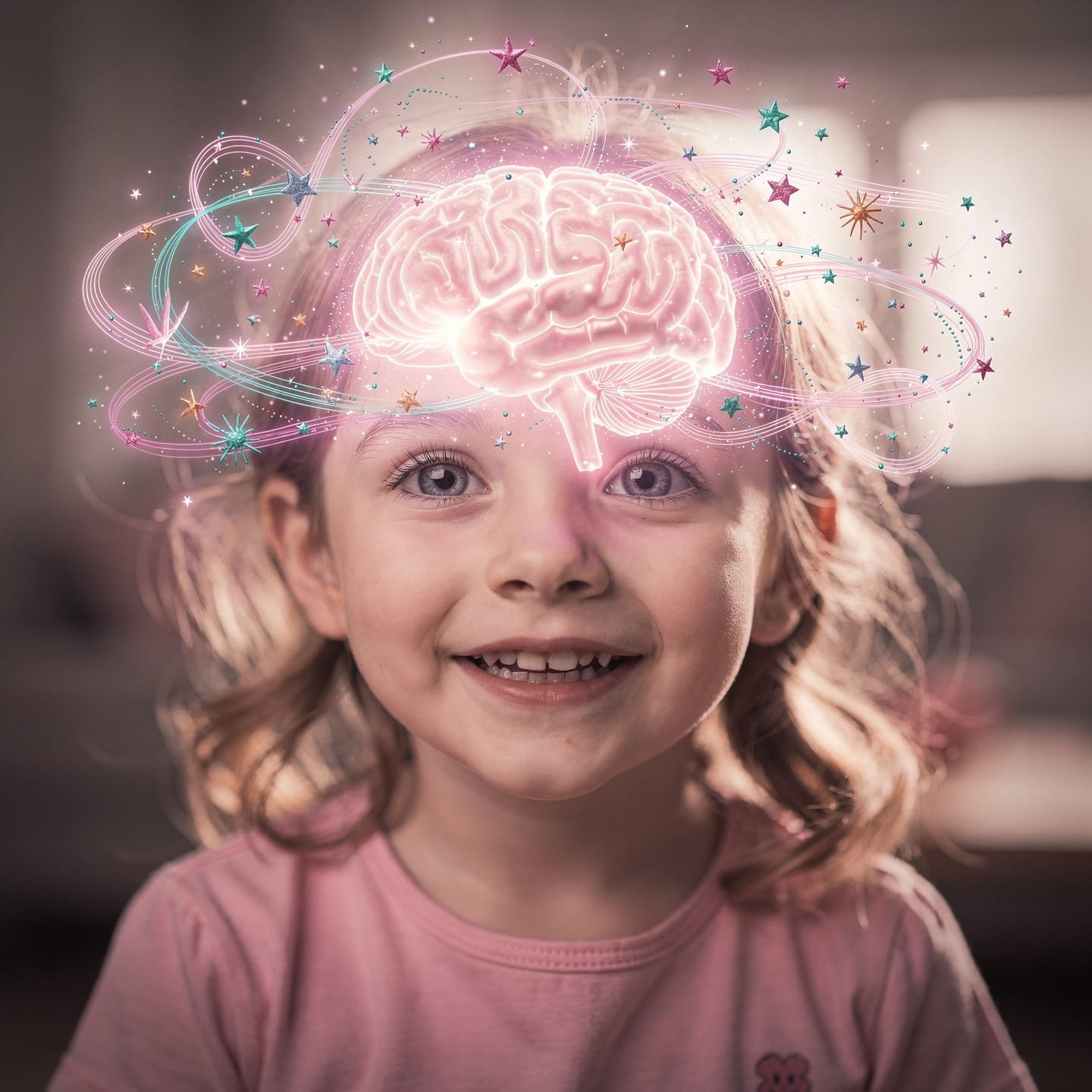 Criança representando criatividade e desenvolvimento cerebral